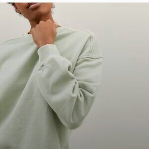 Everlane The Track Oversized Crew Sweatshirt Light Green